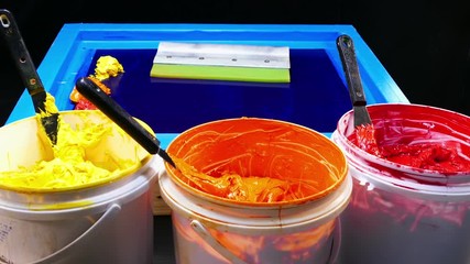 hot tone of colour silk screen printing made color grading by hand followed by step of colour toning. start from yellow to orange and red.