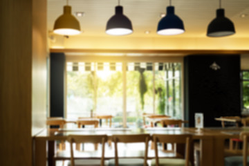 Abstract blurred restaurant interior for background