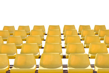 Stadium chairs with white background