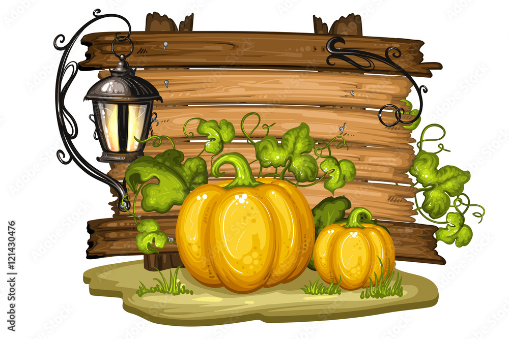 Wall mural pumpkins and leaves