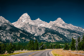 Tetons: mountains with road
