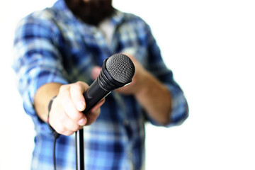 microphone on stage hand hold