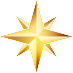 Golden Star 3D illustration