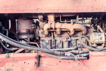 Fototapeta na wymiar Vintage Engine Block in Color