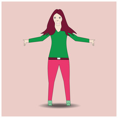 happy girl character vector