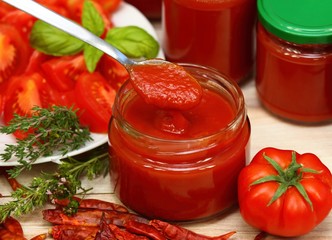 Homemade preserved  ketchup