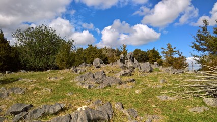 boulders on hilltop