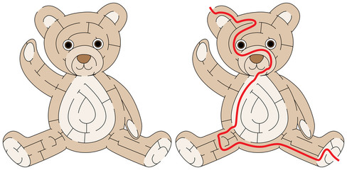 Obraz na płótnie Canvas Easy teddy bear maze