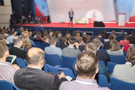 rear view of people on the business conference
