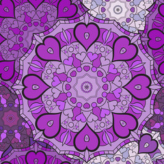 Decorative seamless print for textile or background. Lace oriental ornament.