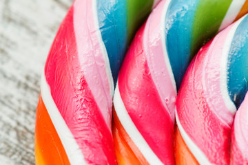 Colors of a close up lollipop