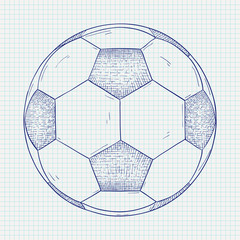 Fototapeta premium Soccer ball. Hand drawn sketch