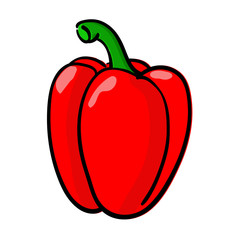 Bell pepper colored doodle. Hand drawn sketch