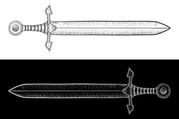 Sword. Hand drawn sketch