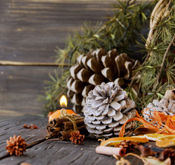 Christmas decoration with fir branches
