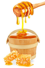 honey dripping isolated