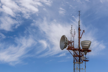 sky repeater telecommunications tower top