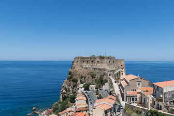 Plakat View over Scilla with Castello Ruffo, Calabria, Italy 
