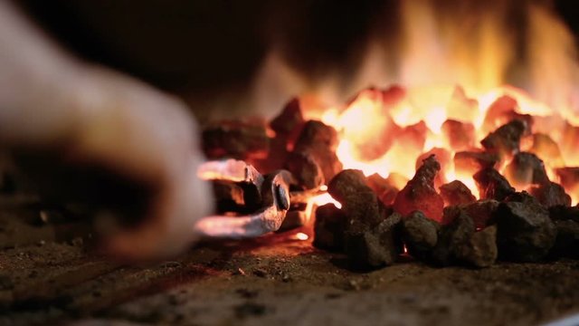 heat metal in the furnace