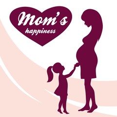 Obraz na płótnie Canvas Happy Mother's Day. Motherhood and Childhood. Colored illustration