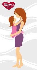 Happy Mother's Day. Motherhood and Childhood. Colored illustration
