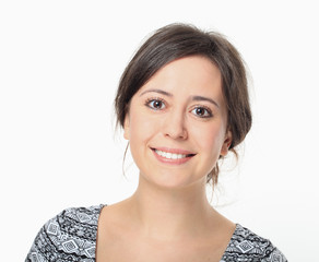 Happy young woman smiling portrait.