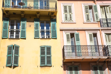 Fototapeta na wymiar Colourful old town houses of Cannes, France