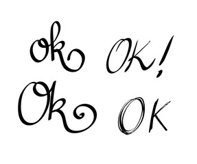 Ok calligraphic vector set
