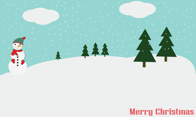 
Christmas card with a snowman