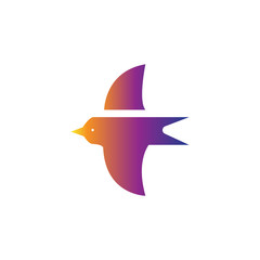 Flying Bird Abstract Logo design vector. Colorful Dove icon