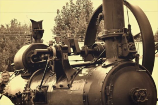 Steam engine in agricultural work