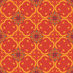 Vector seamless texture. Beautiful colored pattern for design and fashion with decorative elements