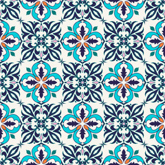 Vector seamless texture. Beautiful colored pattern for design and fashion with decorative elements