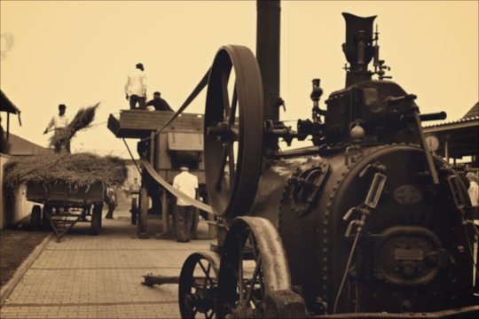 Steam engine in agricultural work