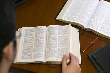 Man studying Bible