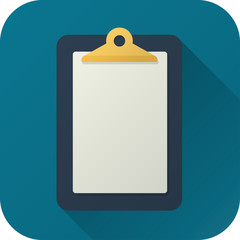 Vector illustration. Square shape icon in flat design. Toy tablet in simple design with long shadow. Icon vector size 1024 corner 180