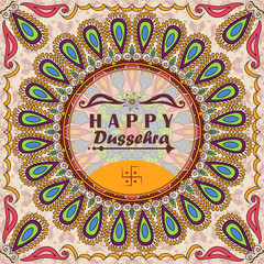 Vector greeting card to indian festival Vijayadashami. Happy Dussehra