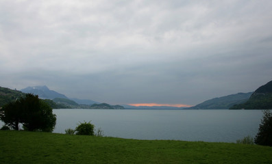 Landscape over sunset