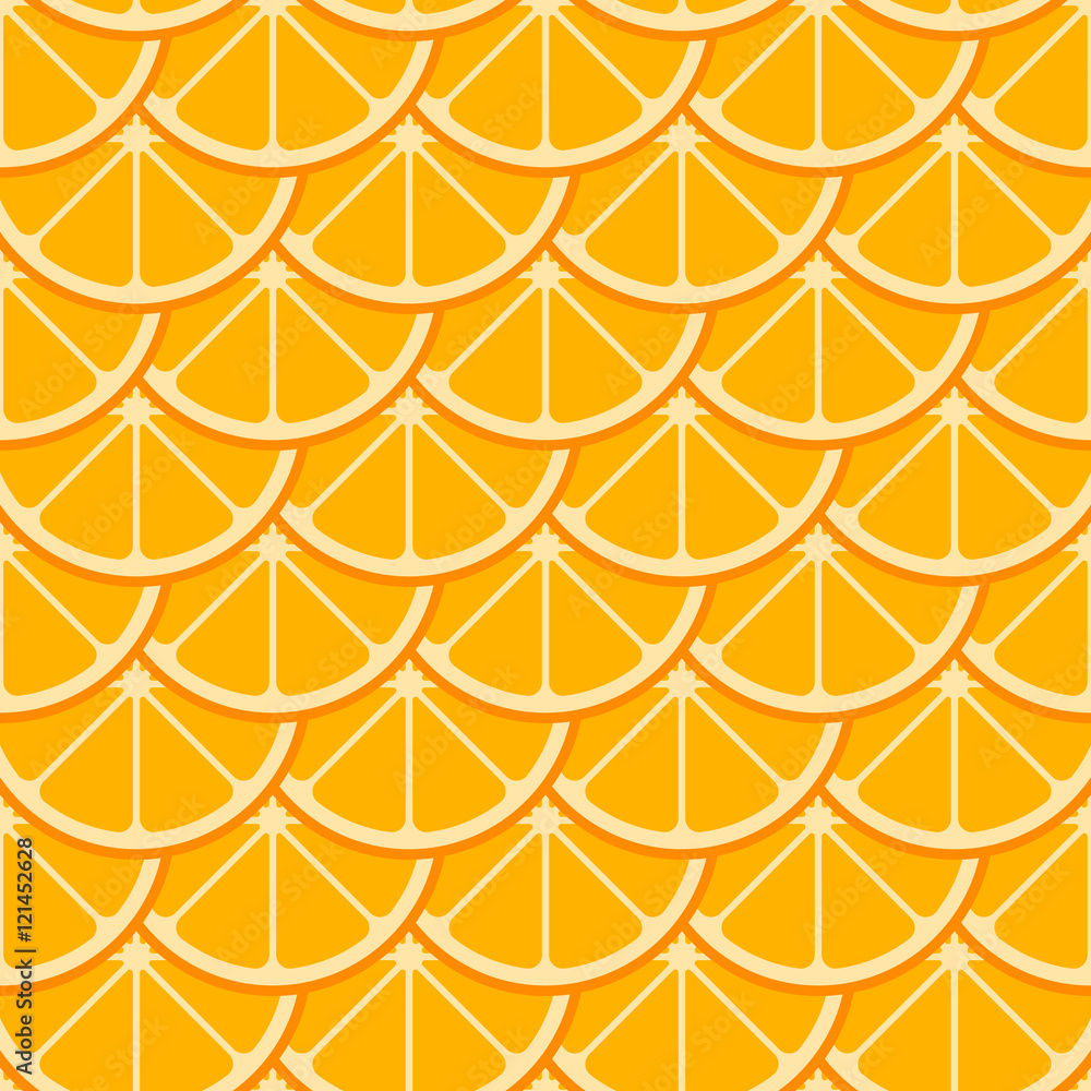 Poster orange slices vector seamless pattern