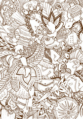 Engraving vintage hand vector doodle jacket coat shoes sweeter