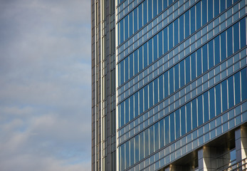 Fototapeta na wymiar Golden office buildings against the sky