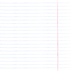 Sheet of notebook paper with lines