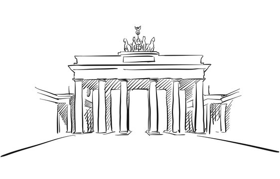 Berlin Brandenburger Gate Greeting Card Sketch