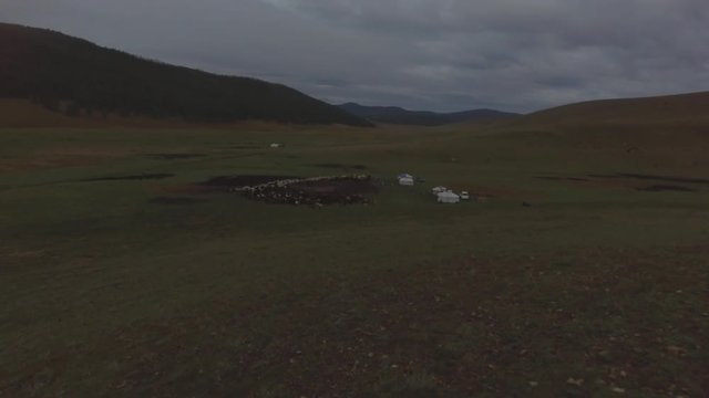 Survol des steppes mongoles
