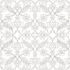 Traditional Arabic  ornament seamless. Floral Ornamental pattern. Iznik .Vector.  Background