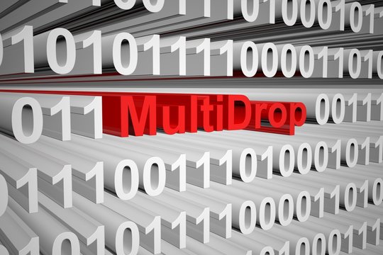 MultiDrop in a binary code 3D illustration