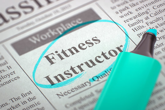 Now Hiring Fitness Instructor. 3D.