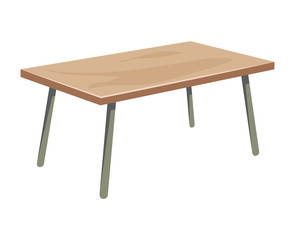 Wooden table isolated illustration