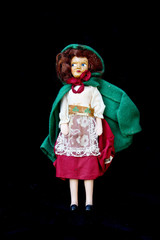 Close Up and Isolated Vintage Antique Old Doll