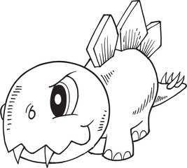 Tough Stegosaurus Dinosaur Vector Illustration Art